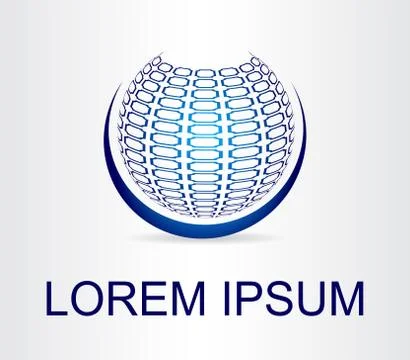 Logo of a stylized sphere with abstract shapes Stock Illustration