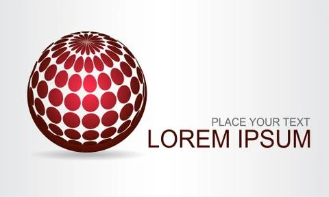 Logo of a stylized sphere with abstract shapes Stock Illustration