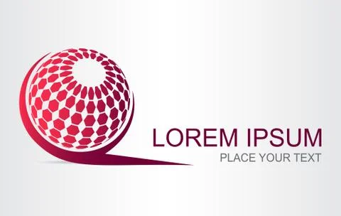 Logo of a stylized sphere with abstract shapes Stock Illustration