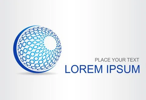Logo of a stylized sphere with abstract shapes Stock Illustration