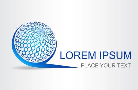 Logo of a stylized sphere with abstract shapes Illustrazione stock