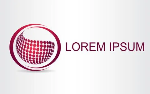 Logo of a stylized sphere with abstract shapes Stock Illustration