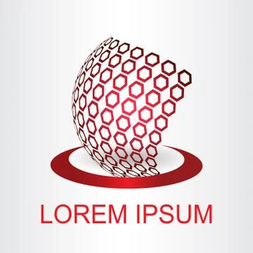 Logo of a stylized sphere with abstract shapes Stock Illustration