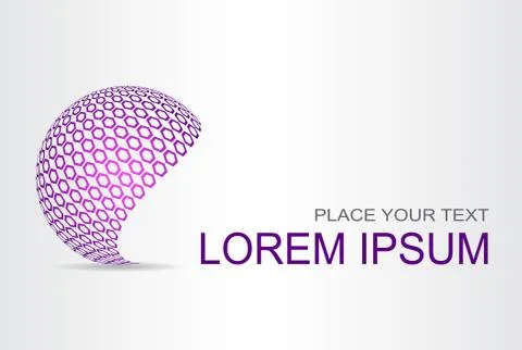 Logo of a stylized sphere with abstract shapes Stock Illustration