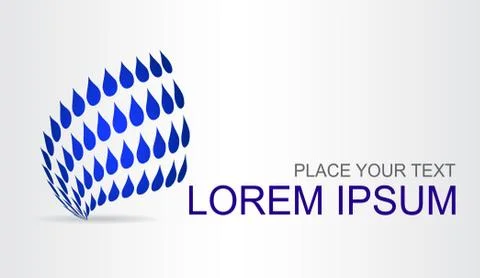 Logo of a stylized sphere with drops in motion Stock Illustration