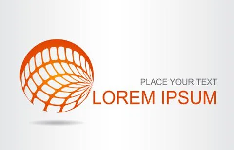 Logo of a stylized sphere with pixels in motion Stock Illustration