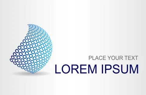 Logo of a stylized sphere with pixels in motion Stock Illustration