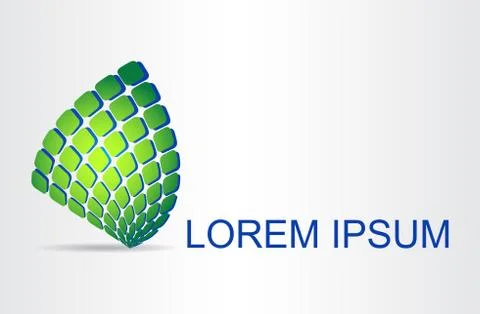 Logo stylized spherical surface with abstract shapes Stock Illustration