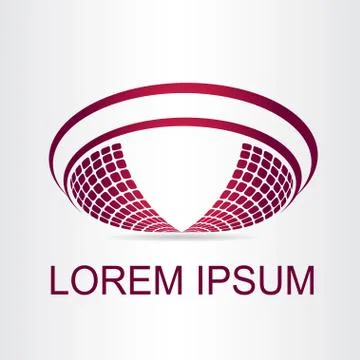 Logo stylized spherical surface with abstract shapes Stock Illustration