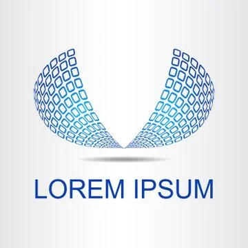 Logo stylized spherical surface with abstract shapes Illustrazione stock