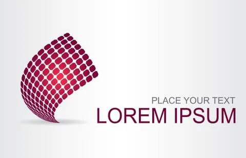 Logo stylized spherical surface with abstract shapes Stock Illustration