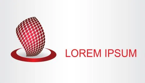 Logo stylized spherical surface with abstract shapes Stock Illustration