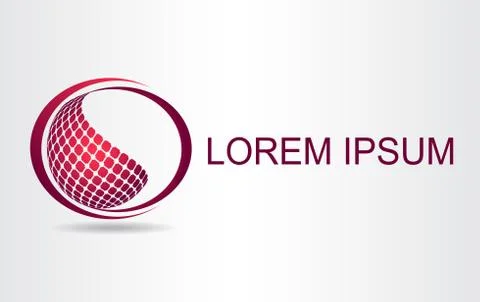 Logo stylized spherical surface with abstract shapes Stock Illustration
