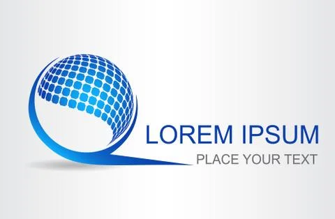 Logo stylized spherical surface with abstract shapes Stock Illustration