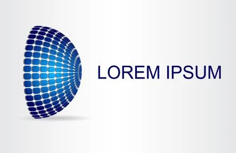 Logo stylized spherical surface with abstract shapes Stock Illustration