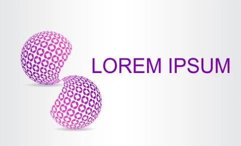 Logo stylized spherical surface with abstract shapes Illustrazione stock