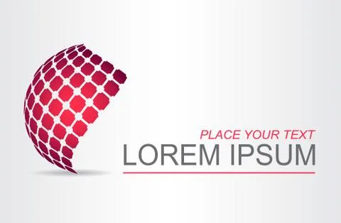 Logo stylized spherical surface with abstract shapes Stock Illustration