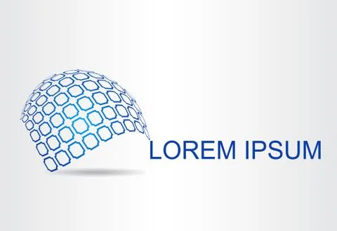 Logo stylized spherical surface with abstract shapes Stock Illustration