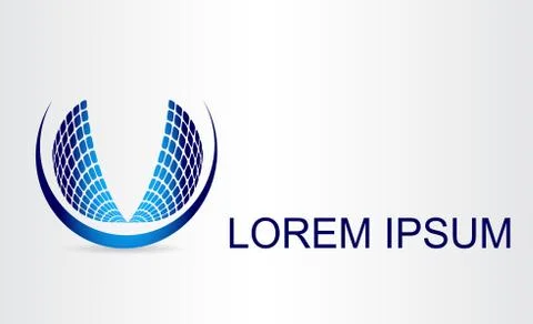 Logo stylized spherical surface with abstract shapes Stock Illustration