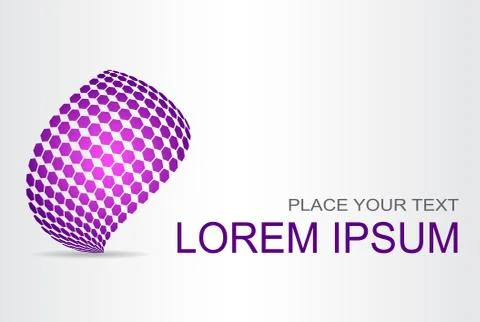 Logo stylized spherical surface with abstract shapes Illustrazione stock