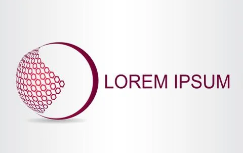 Logo stylized spherical surface with abstract shapes Stock Illustration
