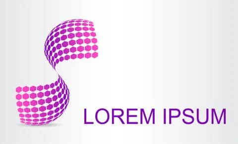 Logo stylized spherical surface with abstract shapes Stock Illustration