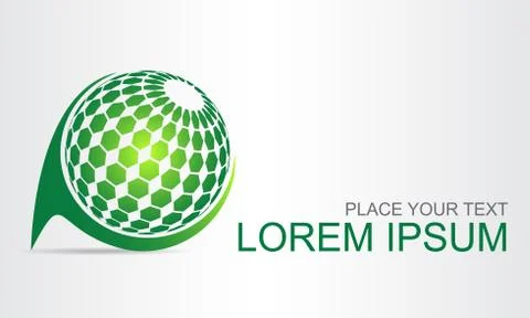 Logo stylized spherical surface with abstract shapes. Illustrazione stock