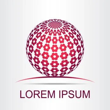 Logo stylized spherical surface with abstract shapes Stock Illustration