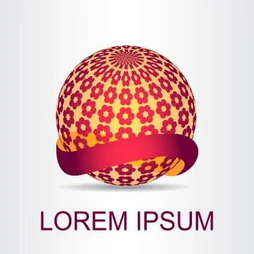 Logo stylized spherical surface with abstract shapes Illustrazione stock