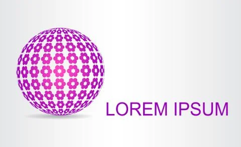 Logo stylized spherical surface with abstract shapes Stock Illustration