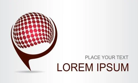 Logo stylized spherical surface with abstract shapes Stock Illustration