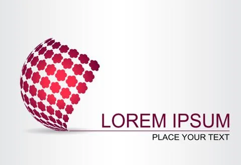 Logo stylized spherical surface with abstract shapes Stock Illustration