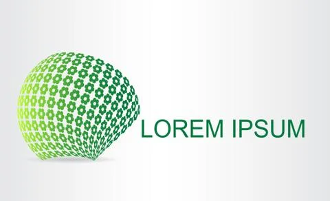 Logo stylized spherical surface with abstract shapes Stock Illustration