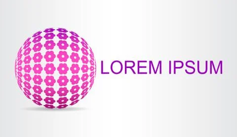 Logo stylized spherical surface with abstract shapes Stock Illustration