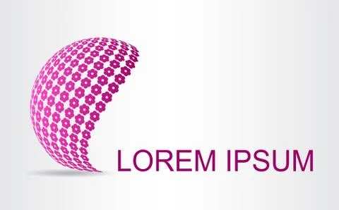 Logo stylized spherical surface with abstract shapes Stock Illustration