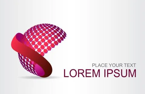 Logo stylized spherical surface with abstract shapes Stock Illustration