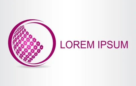 Logo stylized spherical surface with abstract shapes Illustrazione stock