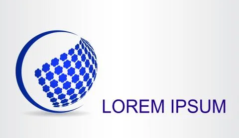 Logo stylized spherical surface with abstract shapes Stock Illustration