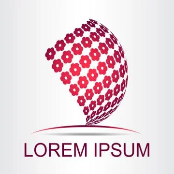 Logo stylized spherical surface with abstract shapes Stock Illustration