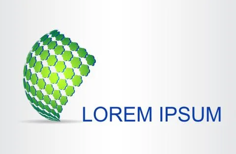 Logo stylized spherical surface with abstract shapes Stock Illustration