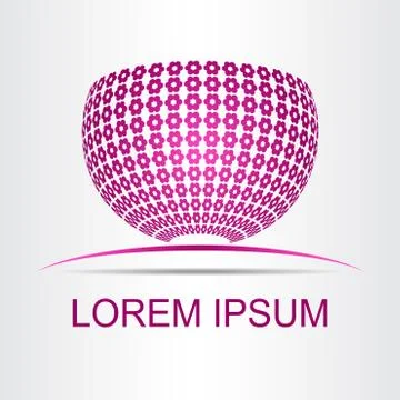 Logo stylized spherical surface with abstract shapes Stock Illustration