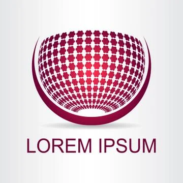 Logo stylized spherical surface with abstract shapes Stock Illustration