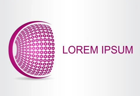 Logo stylized spherical surface with abstract shapes Stock Illustration