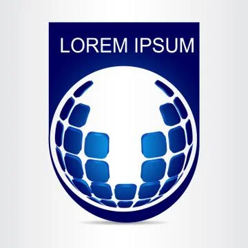 Logo stylized spherical surface with abstract shapes Stock Illustration