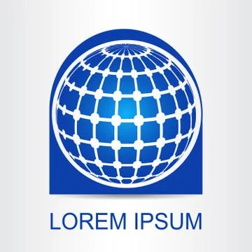 Logo stylized spherical surface with abstract shapes Stock Illustration
