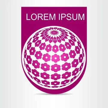 Logo stylized spherical surface with abstract shapes Stock Illustration