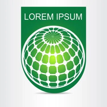 Logo stylized spherical surface with abstract shapes Stock Illustration