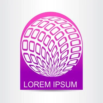 Logo stylized spherical surface with abstract shapes Stock Illustration