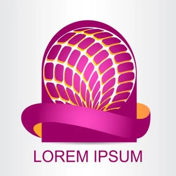 Logo stylized spherical surface with abstract shapes Stock Illustration