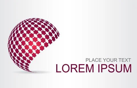 Logo stylized spherical surface with abstract shapes Illustrazione stock